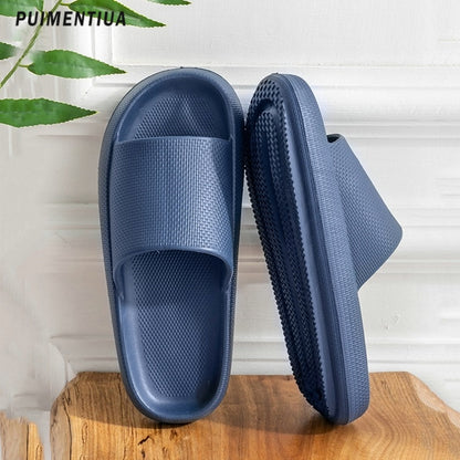 Women Slippers Beach Slides Cartoon Bear Flip Flops Men's Thick Sole Indoor Bathroom Anti-Slip Shoes Summer Couple Sandals