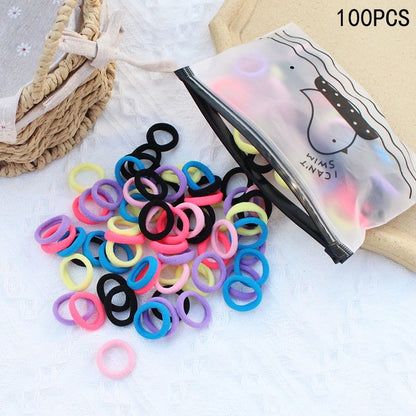 20/50Pcs/Set Girls Colorful Nylon Small Elastic Hair Bands Kids Cute Bow Hair Bands Ponytail Holder Headband Hair Accessories