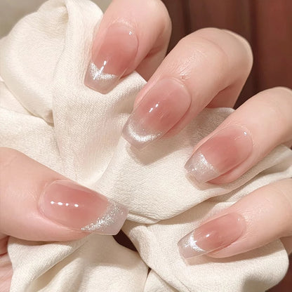 24pcs Wearable Pink Press On Fake Nails Tips With Glue false nails design Butterfly Lovely Girl false nails With Wearing Tools
