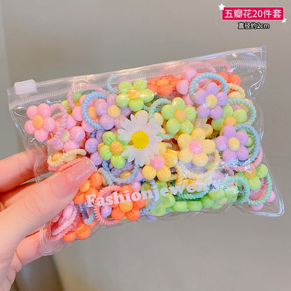 20/10Pcs Cute Rubber Bands for Children Will Not Harm Hair with Good Elasticity. Girl Baby Headbands and Curly Hair Accessories