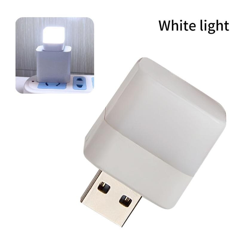 1pc USB Plug Lamp Mini Night Light Computer Mobile Power Charging Small Book Lamps LED Eye Protection Square Reading Light