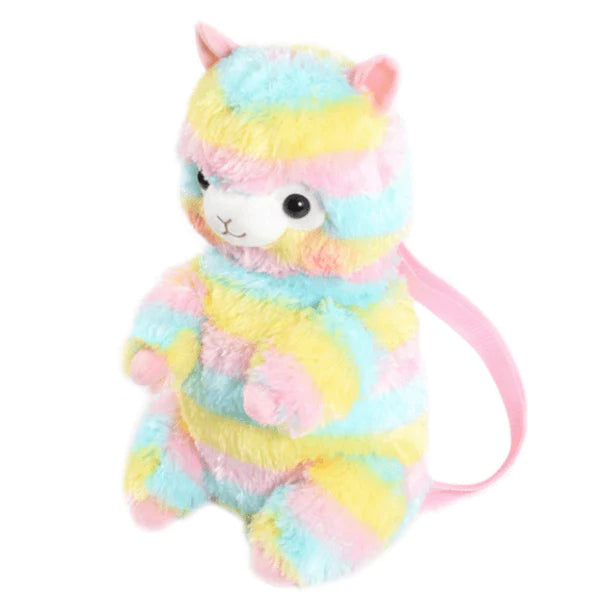 Fluffy Rainbow Alpaca Mini Backpack Soft Sweet & Mega Kawaii~