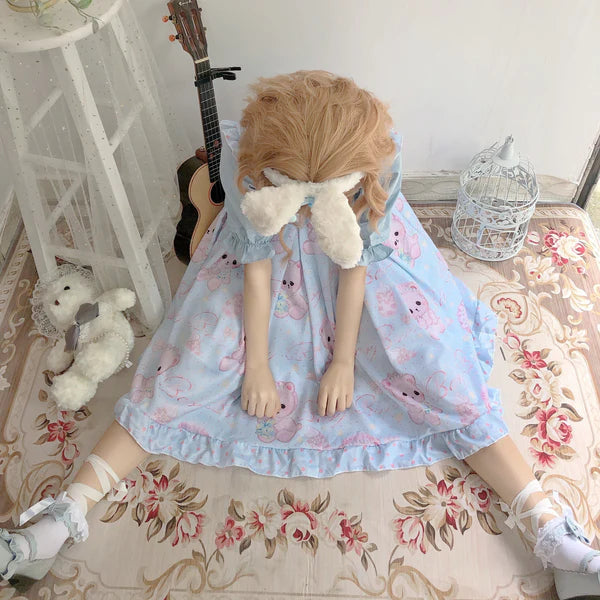 Cute & Kawaii Angelic Baby Teddy Bear Women's Lolita Dress for Sale