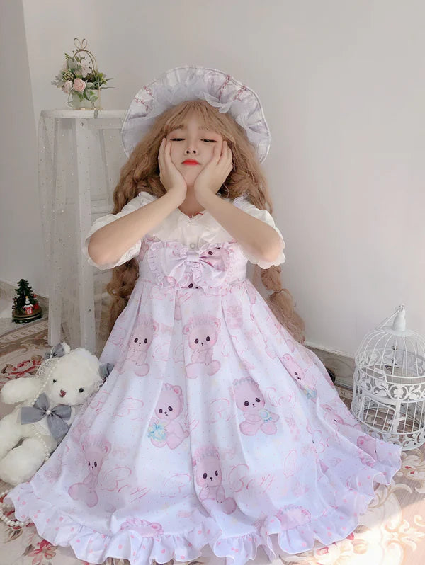 Cute & Kawaii Angelic Baby Teddy Bear Women's Lolita Dress for Sale