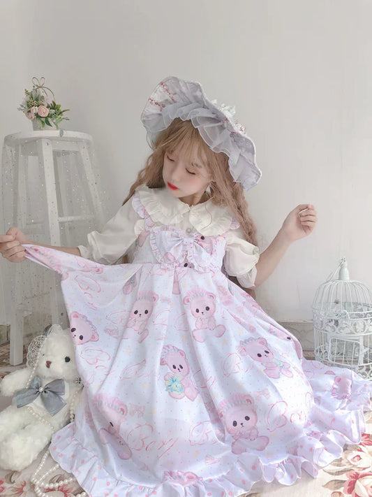 Cute & Kawaii Angelic Baby Teddy Bear Women's Lolita Dress for Sale