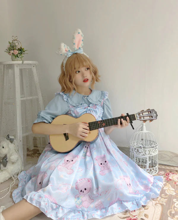 Cute & Kawaii Angelic Baby Teddy Bear Women's Lolita Dress for Sale