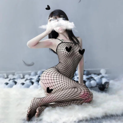 Seductive Goddess Babydoll Fishnet Women's Bodysuit Passionate Nights