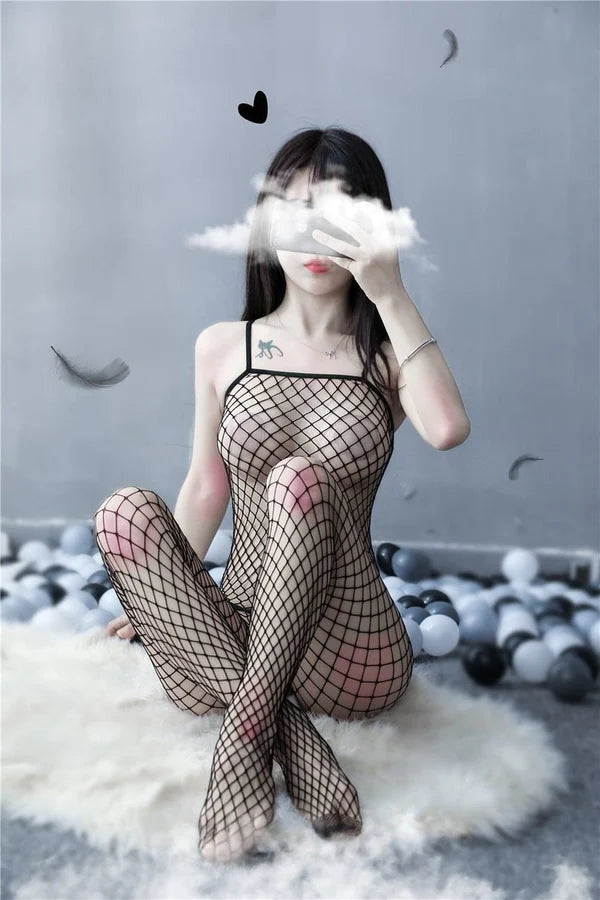 Seductive Goddess Babydoll Fishnet Women's Bodysuit Passionate Nights