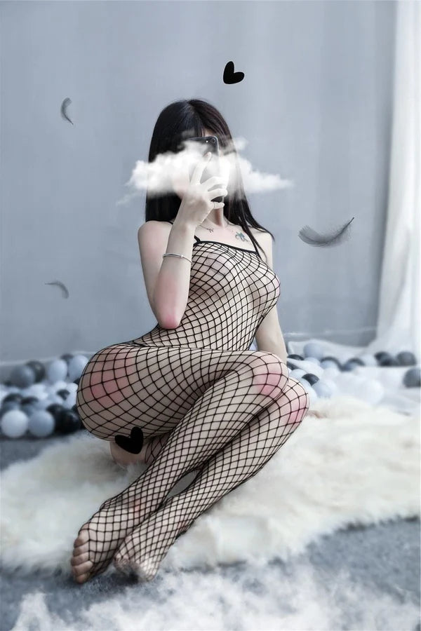 Seductive Goddess Babydoll Fishnet Women's Bodysuit Passionate Nights