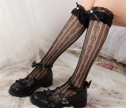 Complete Your Kawaii Look with Elegant Women's Lace Lolita Stockings