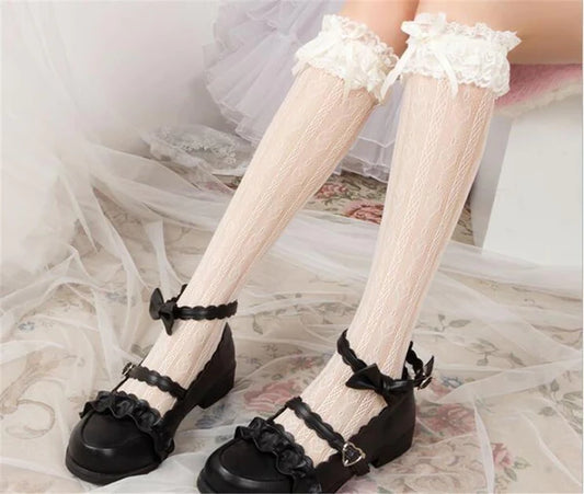 Complete Your Kawaii Look with Elegant Women's Lace Lolita Stockings