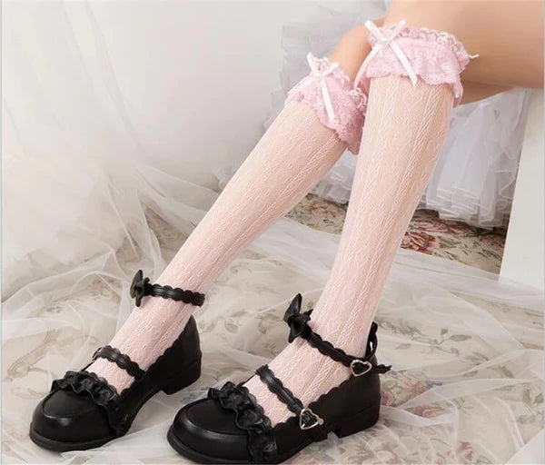 Complete Your Kawaii Look with Elegant Women's Lace Lolita Stockings