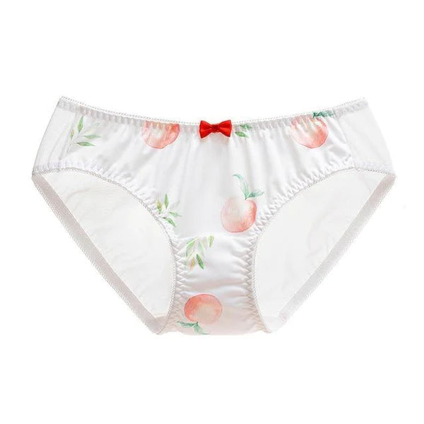 Sweet Strawberry Patterned Women's Panties Cute Kawaii Ruffled Trim Design