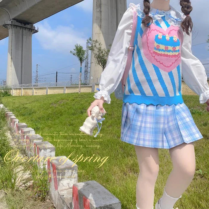 Sweet Style Birthday Cake Knit Vest Sweater Indulge in Adorable Kawaii Fashion