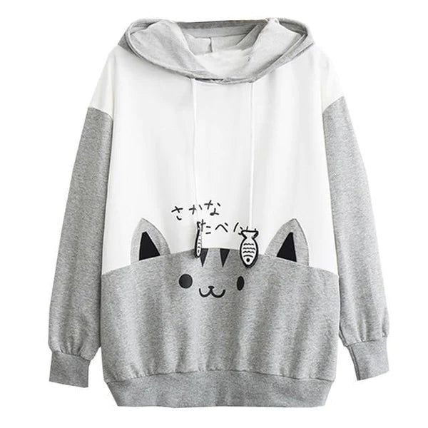 Adorable Cat-Eared Kitten Hoodie Women Harajuku Fashion Kawaii Style