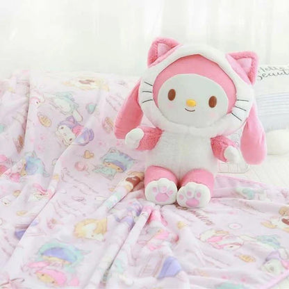 Sanrio Cinnamoroll Hello Kitty My Melody Kawaii Plush & Blanket Set