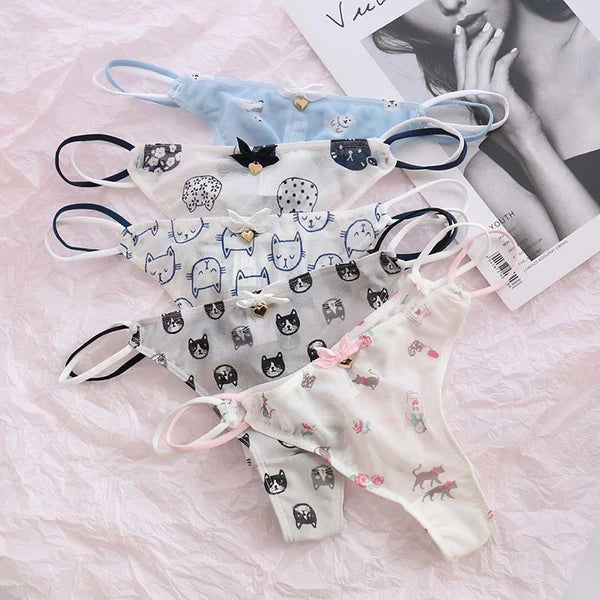 Adorable Mesh Thong Panties Women's Figure-Enhancing 26 Cute Styles