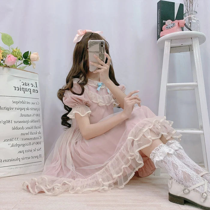 Make a Statement with Dusty Rose Lolita Dress Elegant Girly Charm