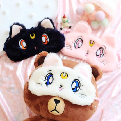 Sailor Moon Anime Luna Kitten Sleep Mask Plush Furry & Kawaii