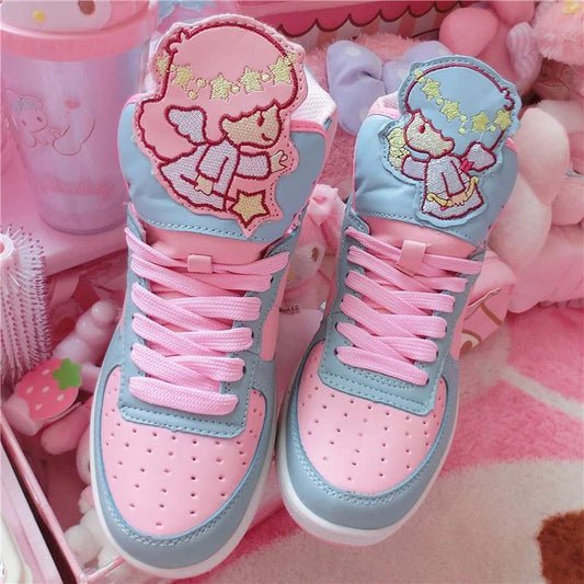 Little Twin Stars Shoes Adorable Sanrio Kawaii Pastel High Top Sneaker Delights