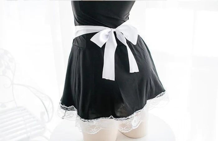 French Maid Dress Traditional Lace Delightful Bows Alluring Ruffles