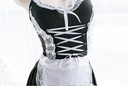 French Maid Dress Traditional Lace Delightful Bows Alluring Ruffles