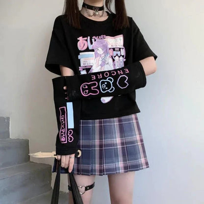 Mesmerizing Pastel Goth Anime E-Girl Crop Top Japanese Inspired