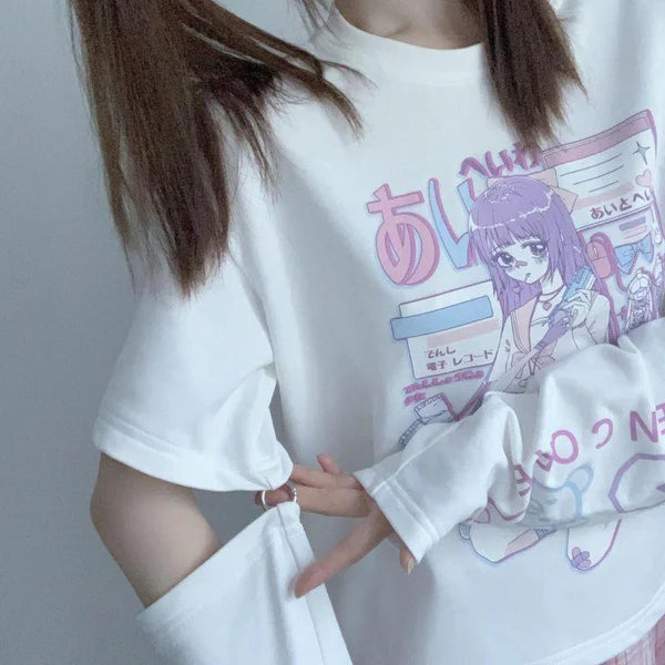 Mesmerizing Pastel Goth Anime E-Girl Crop Top Japanese Inspired