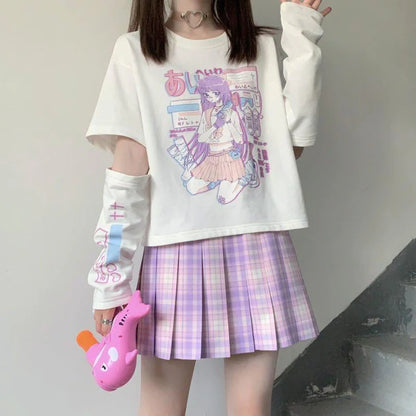 Mesmerizing Pastel Goth Anime E-Girl Crop Top Japanese Inspired