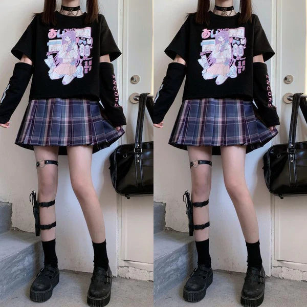 Mesmerizing Pastel Goth Anime E-Girl Crop Top Japanese Inspired