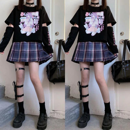 Mesmerizing Pastel Goth Anime E-Girl Crop Top Japanese Inspired