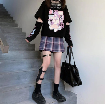 Mesmerizing Pastel Goth Anime E-Girl Crop Top Japanese Inspired