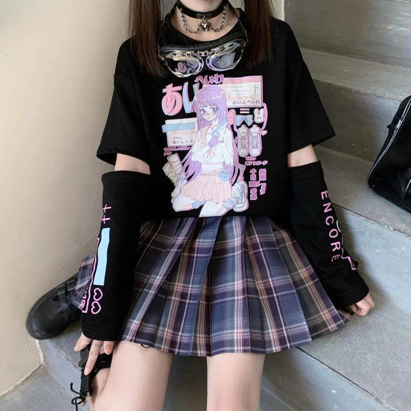 Mesmerizing Pastel Goth Anime E-Girl Crop Top Japanese Inspired