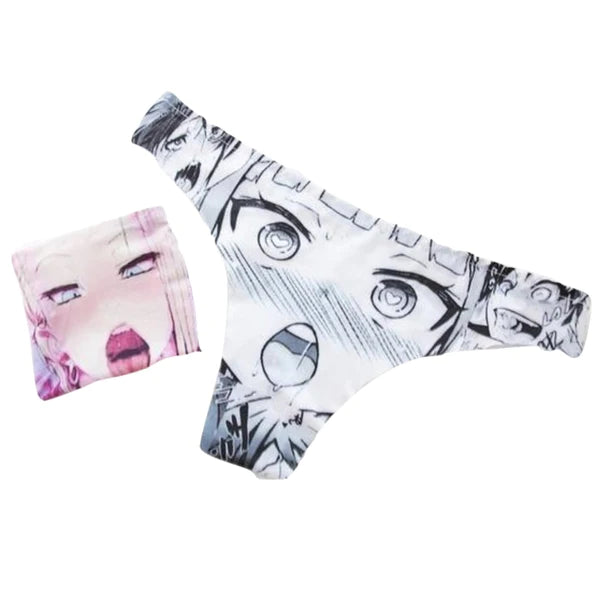 Ahegao Face Panties Naughty Anime Kawaii Women's Lingerie