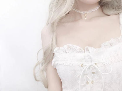 Ethereal White Lace Women's Dress Feel Like a Floating Fairy