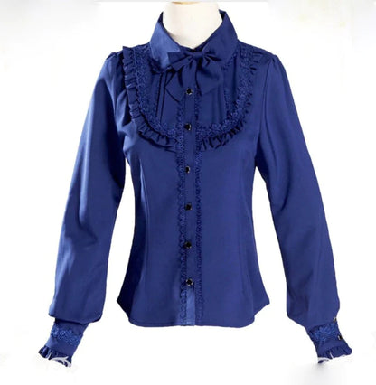 Victorian Era Regal Blouse Traditional Women's Lolita Fashion Bows & Ruffles