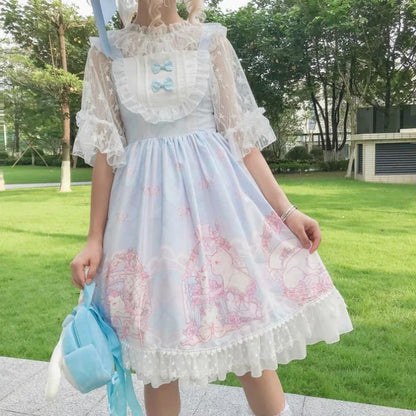 Enchanting Fairy Kei Lolita Kitten Dress Princess Women's Fashion