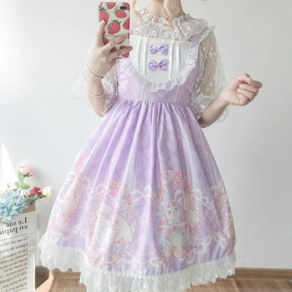 Enchanting Fairy Kei Lolita Kitten Dress Princess Women's Fashion