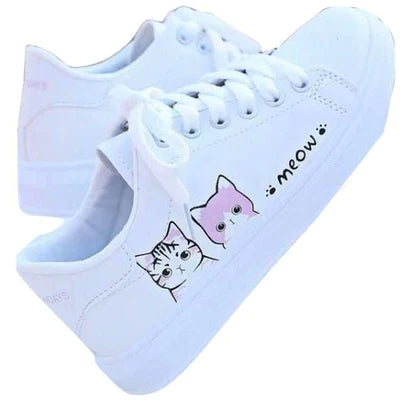 Must-Have Cute Meow Kitten Sneakers Adorable Kitty Cat Tennis Shoes
