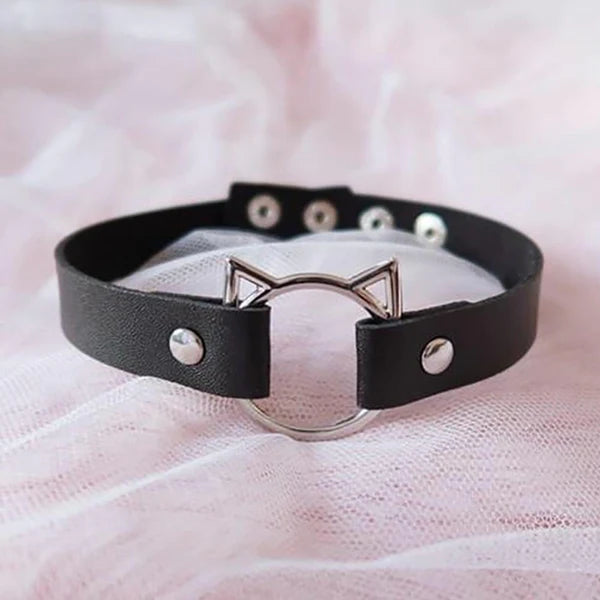 Classic Kitten Collar Vegan Leather Neko Cat Choker 5 Colors