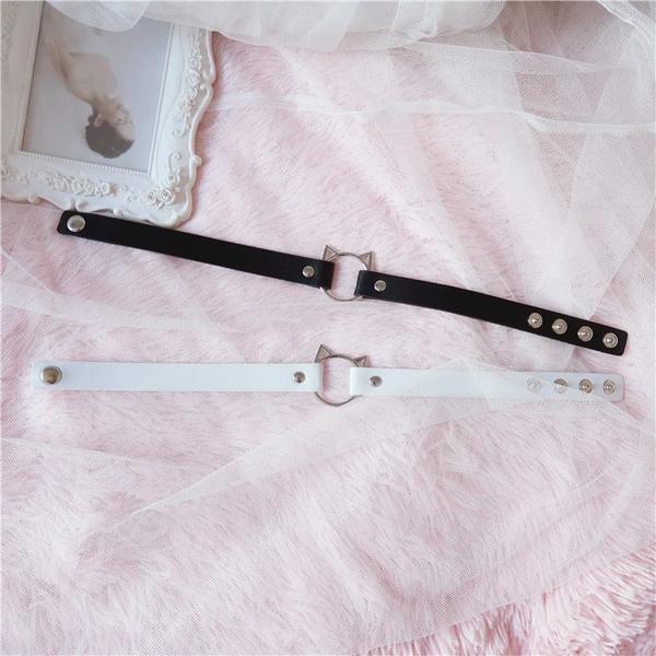 Classic Kitten Collar Vegan Leather Neko Cat Choker 5 Colors