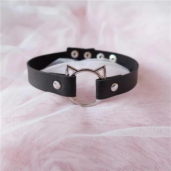 Classic Kitten Collar Vegan Leather Neko Cat Choker 5 Colors