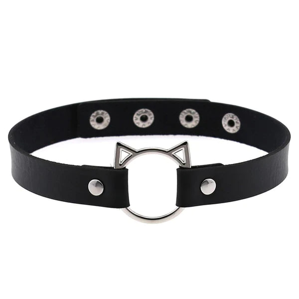 Classic Kitten Collar Vegan Leather Neko Cat Choker 5 Colors