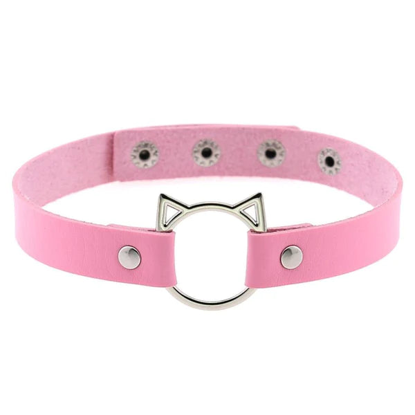 Classic Kitten Collar Vegan Leather Neko Cat Choker 5 Colors