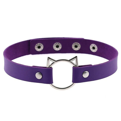 Classic Kitten Collar Vegan Leather Neko Cat Choker 5 Colors