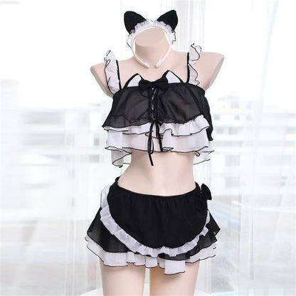 Unleash Your Inner Kawaii Kitten with Neko Kitty Cat Maid Lingerie Set