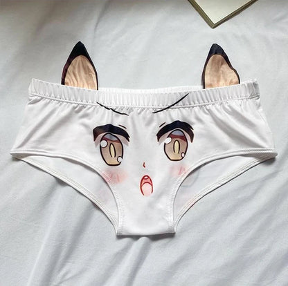 Cat Panties With a Kitty Face and Ears. Cute Lingerie for Batchelorette  Knickers 