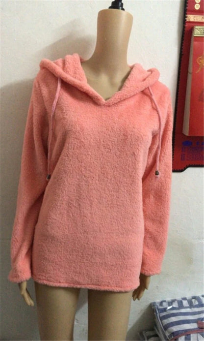 Ultra-Soft Fuzzy Hoodie Cozy & Cuddly Oversized Hooded Women's Sweater