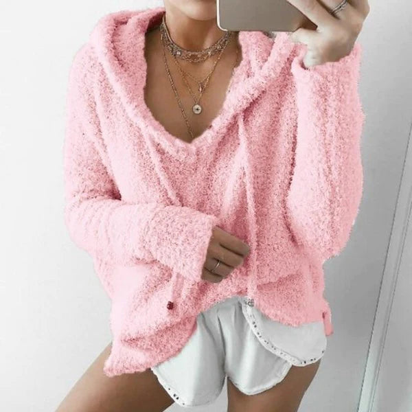 Ultra-Soft Fuzzy Hoodie Cozy & Cuddly Oversized Hooded Women's Sweater