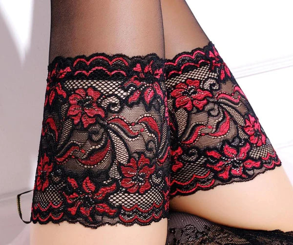 Pink Lace Fishnet Women's Stockings Seductive Lingerie Accessories